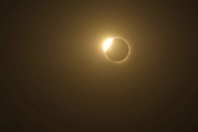 The diamond ring phase of the 12 August 2026 total solar eclipse.